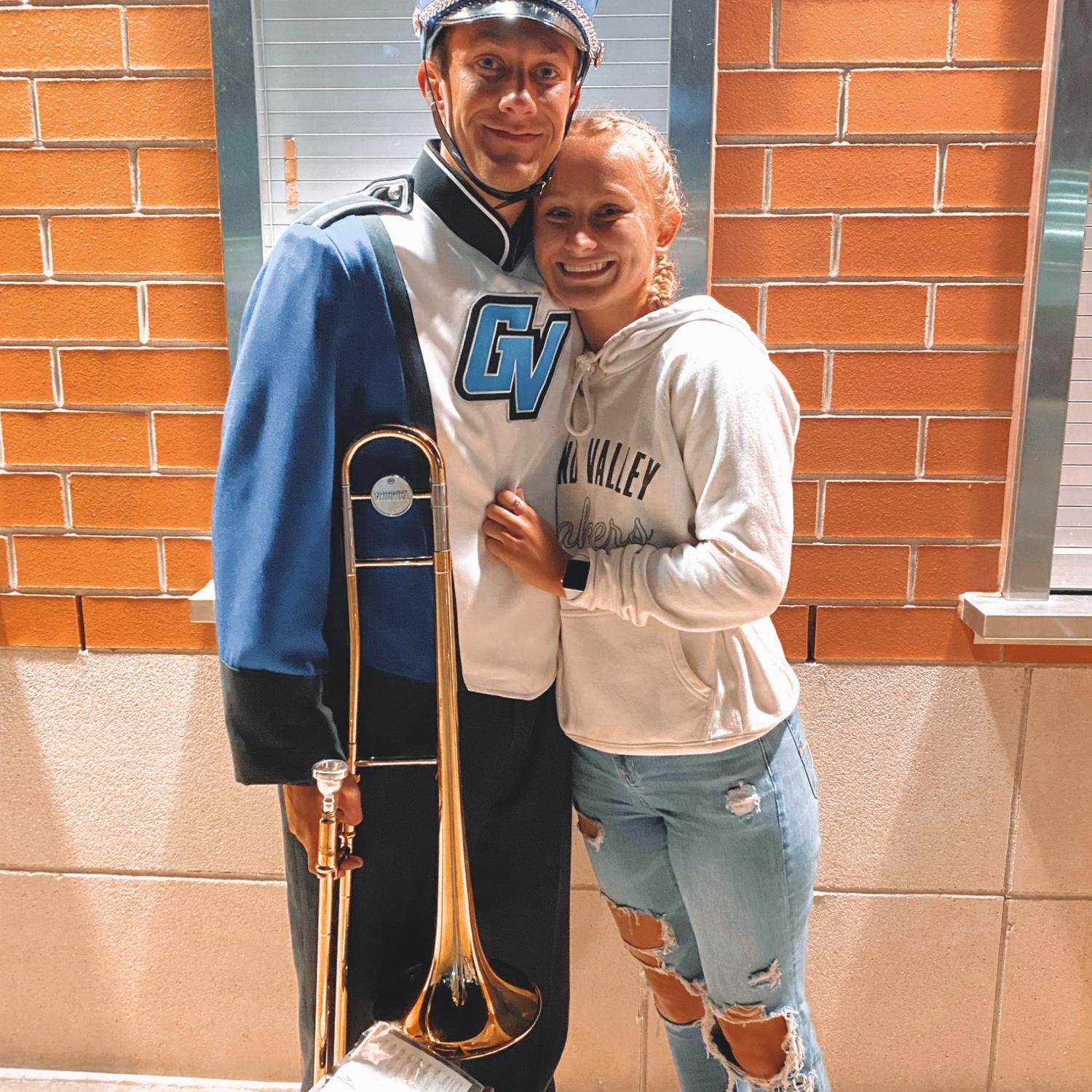 Layla going to watch Robby march for GVSU