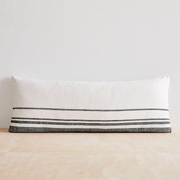 Cotton Silk Stripe Lumbar Pillow Cover