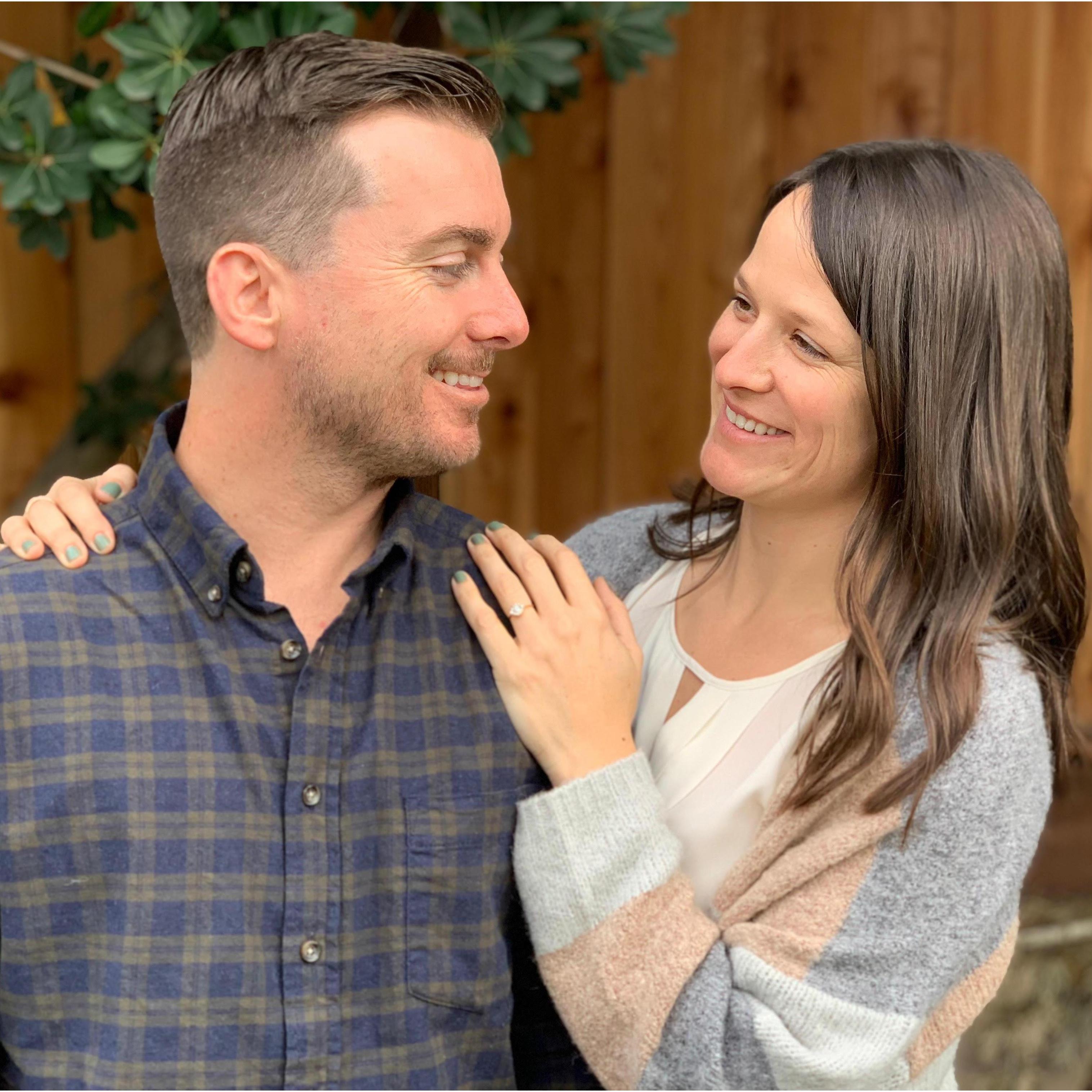 Celebrating our engagement with family over Christmas (2018).