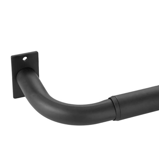 Vimayta Curtain Rods for Windows 84 to 120 Inches, 1 Inch Diameter Metal Wrap Around Window Curtain Rod with Brackets, Matte Black