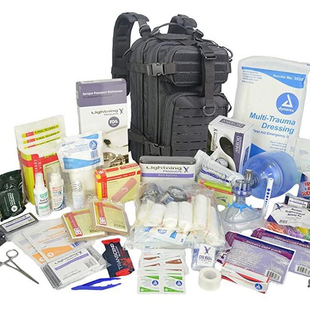 Lightning X Stocked EMS/EMT Trauma & Bleeding First Aid Responder Medical Backpack + Kit