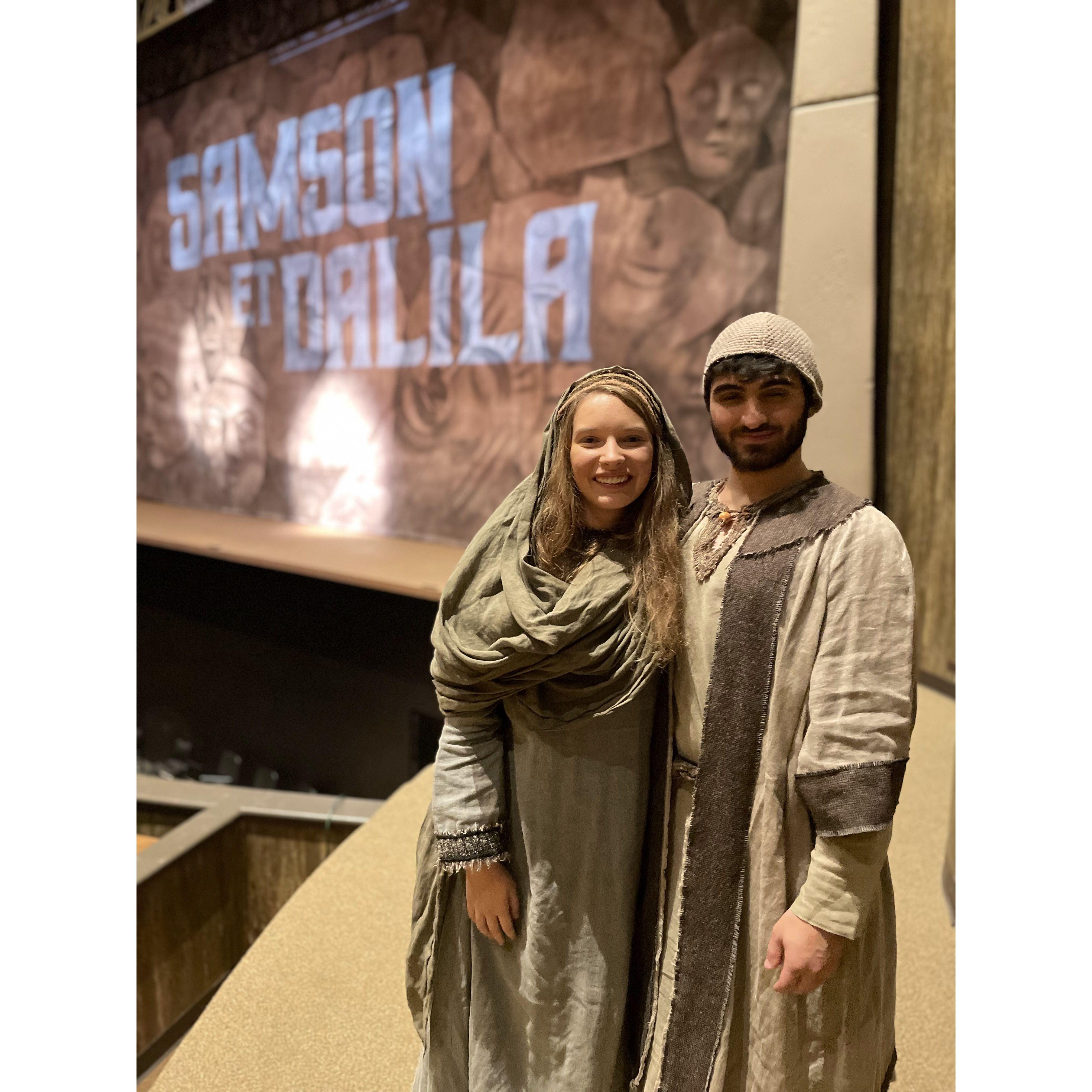 Michael and Julia were in a French opera during their freshman year, Samson et Dalila