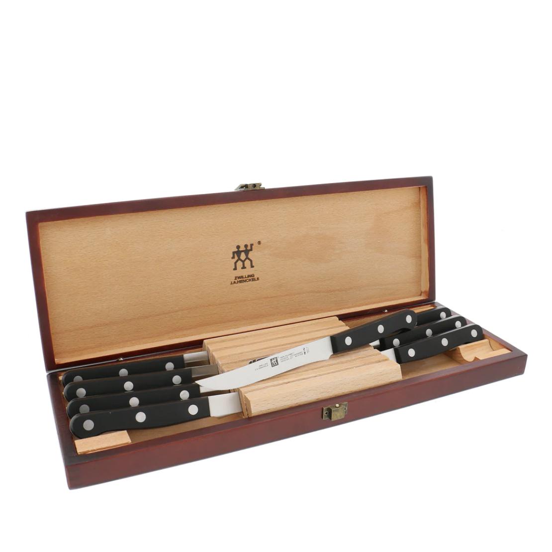 Zwilling Twin Gourmet Classic Steak Knife Set With Wood Case, Set of 8