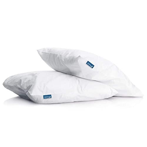 Moonsea Queen Pillow Protector Zippered 2 Pack, Queen Size 20 x 30 inch Pillow Case Protector, Skin Friendly Pillow Covers Encasement, Pillow Case White