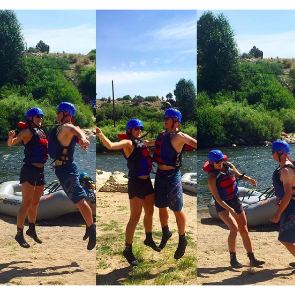 Yes Sus definitely fell and ate it after this chest bump hahaha this was from rafting with the Nelson's near Buena Vista CO in Summer 2017!