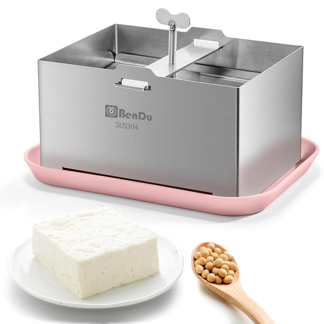 Bd.Ai Tofu Press,Tofu Press Stainless Steel with Tofu Presser Towel and Drip Tray for Homemade Tofu and Improved Tofu Flavor Texture-Versatile for paneer and Cheese Press