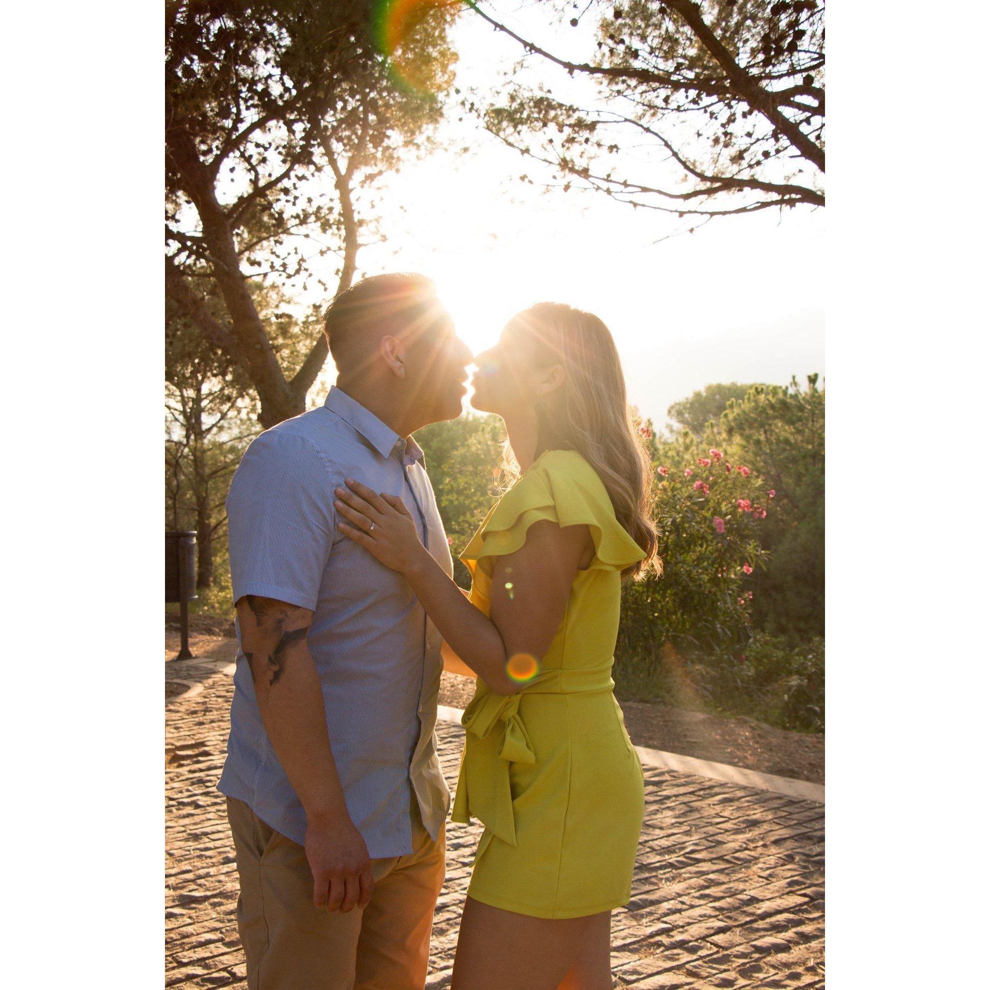 A kiss in the sunset