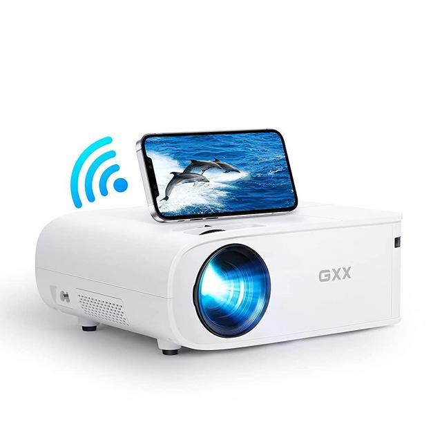 GXX G1 Projector for Outdoor Movies, 5G WiFi Projector 9000 LUX FHD Native 1080P Support 4K Home Theater Synchronize Smartphone Screens, Portable Projector Compatible with Phone HDMI TV Stick