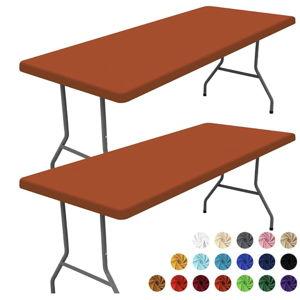 Fitted Table Cloth 6 Foot - 2 Pack Rust