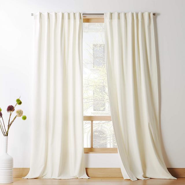 Ivory Velvet Curtain Panel 48"x84"