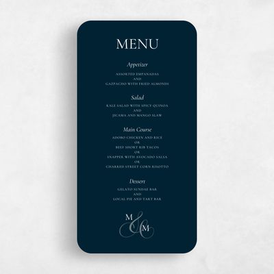 Blue Rounded Wedding Menu - Aven