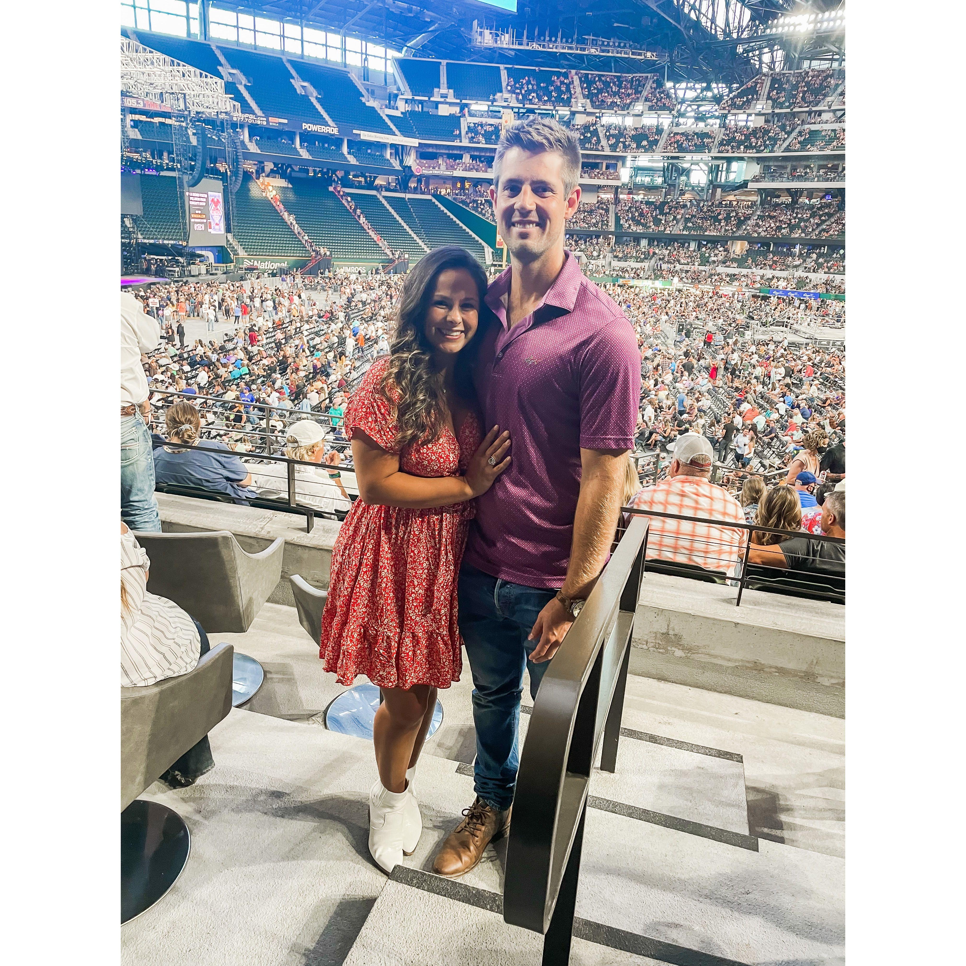 Our very first concert together, Chris Stapleton at the new Rangers Stadium.