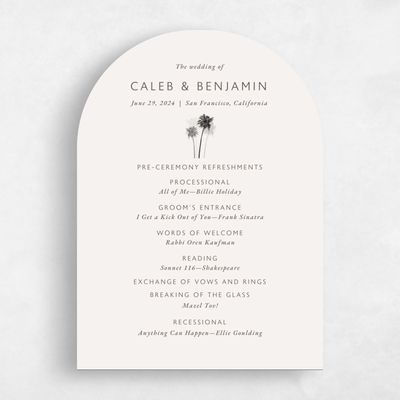 White Arch Wedding Program - Anacostia