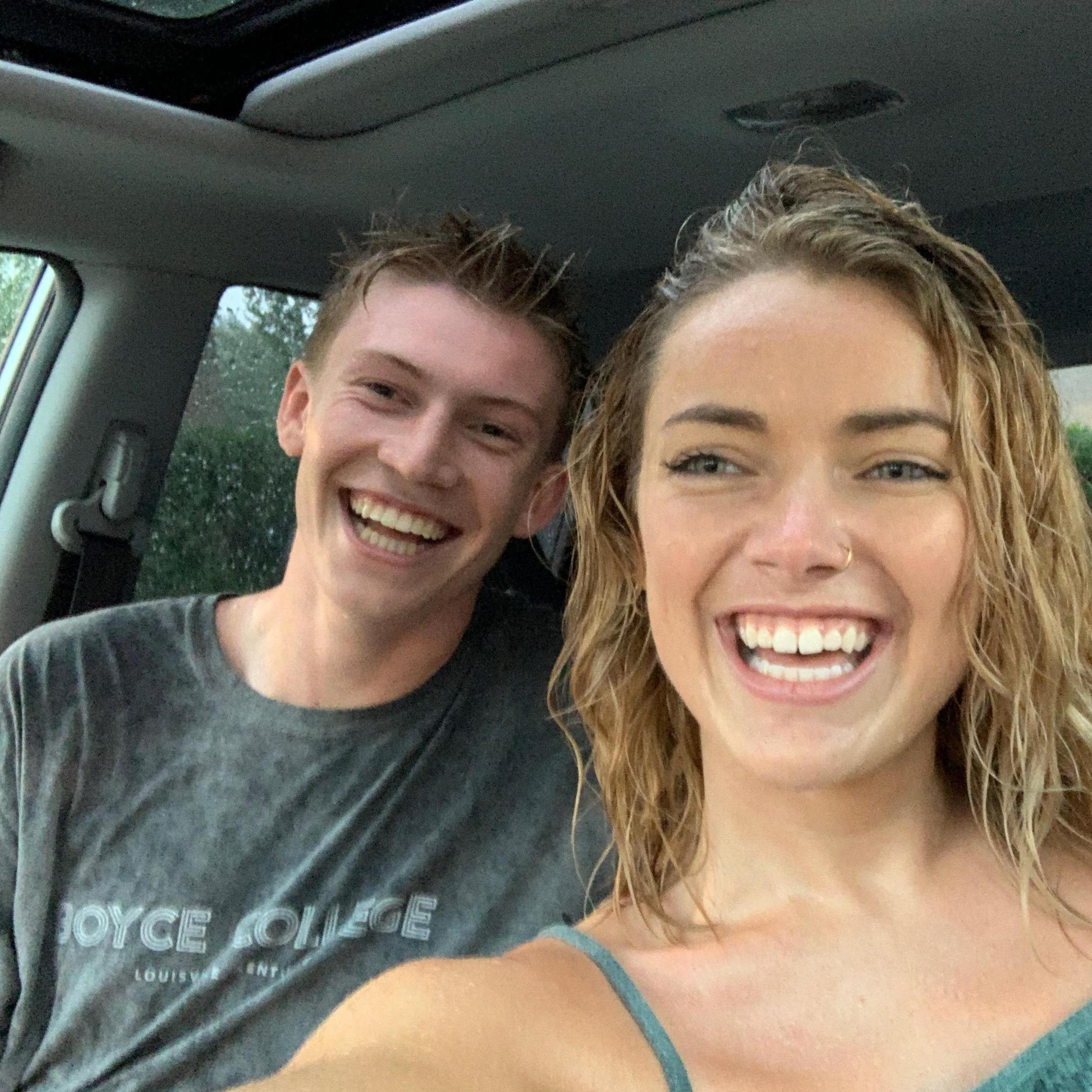 Joseph flew from Canada to Virginia to meet my family and take me on a date! This is when I picked him up from the airport in D.C. and it was POURING down rain. We were both SOOOO nervous.