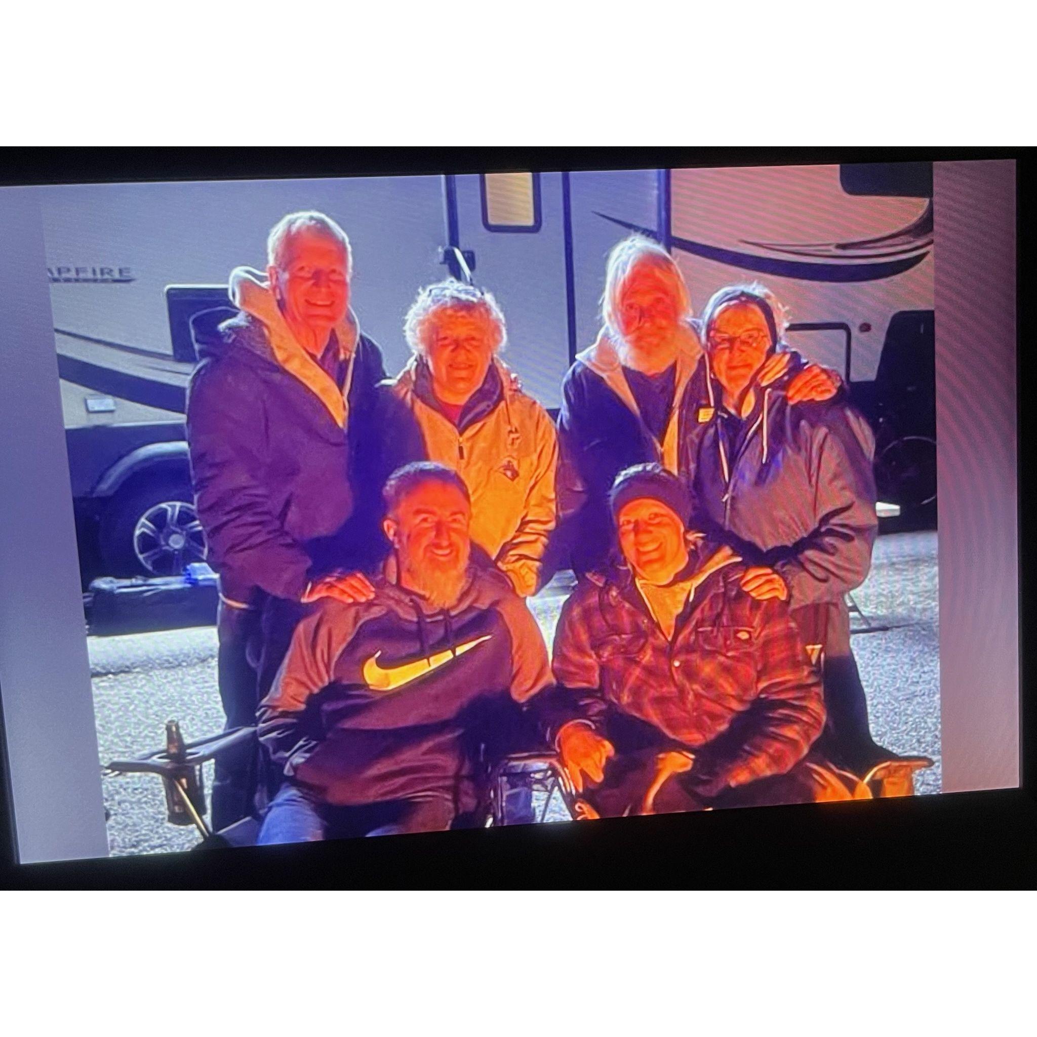 Night of the engagement, sitting around the campfire with our parents. As Kelli says, "SOOO, Matt and I got engaged!"