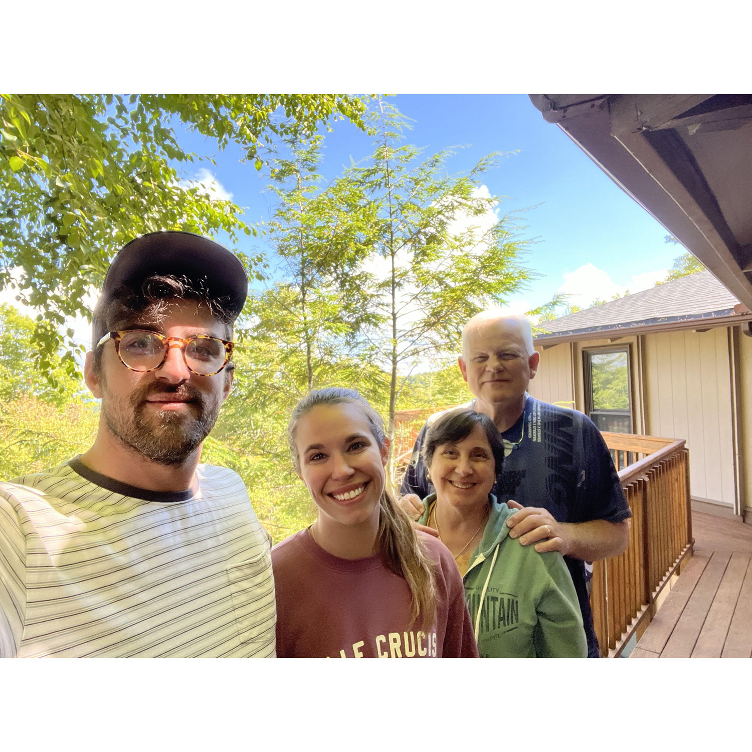 Nate, Victoria, and Nate's parents up at Beech Mountain. Pray for those affected by Hurricane Helene!
