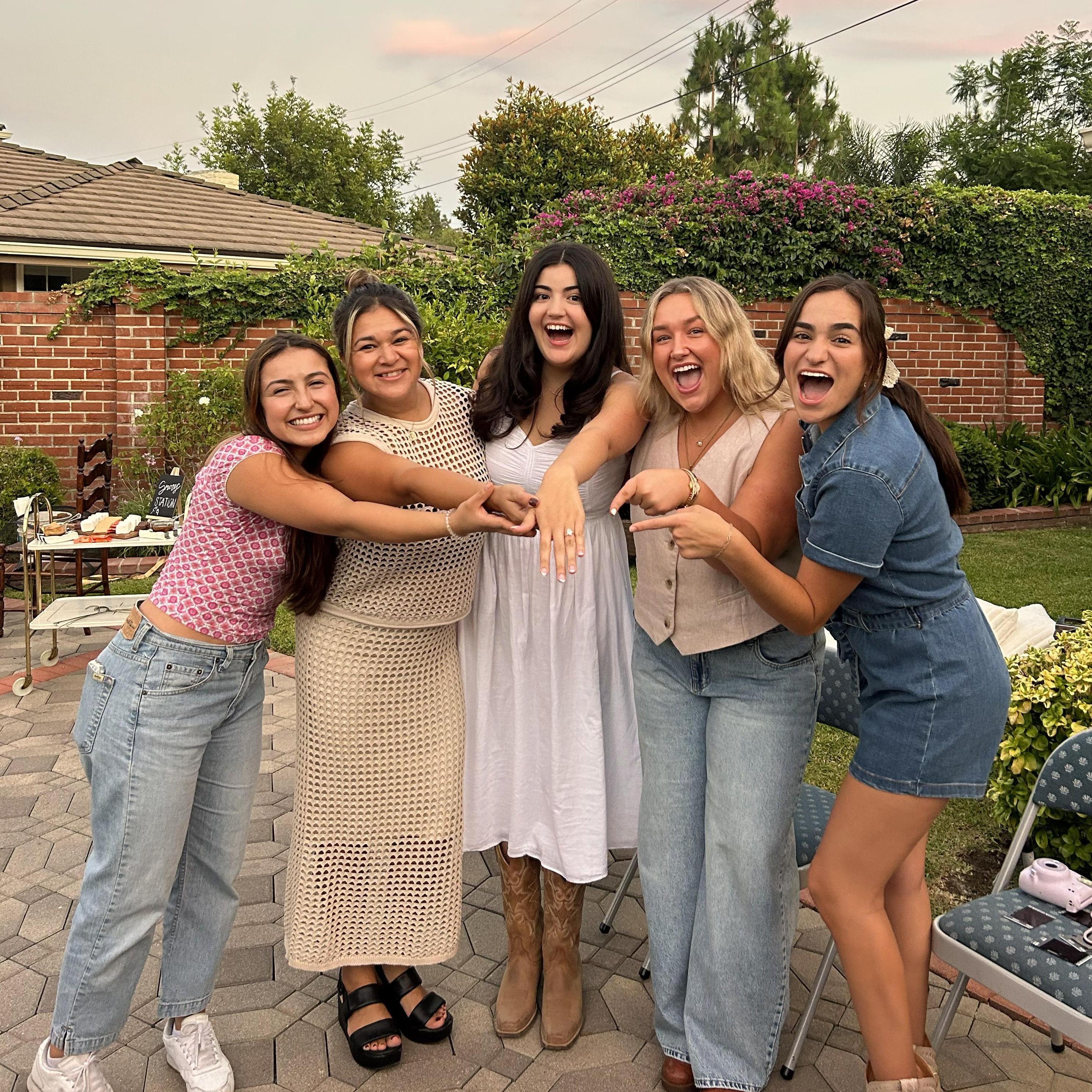 The gals freaking out that Conner and Bailey are engaged!
