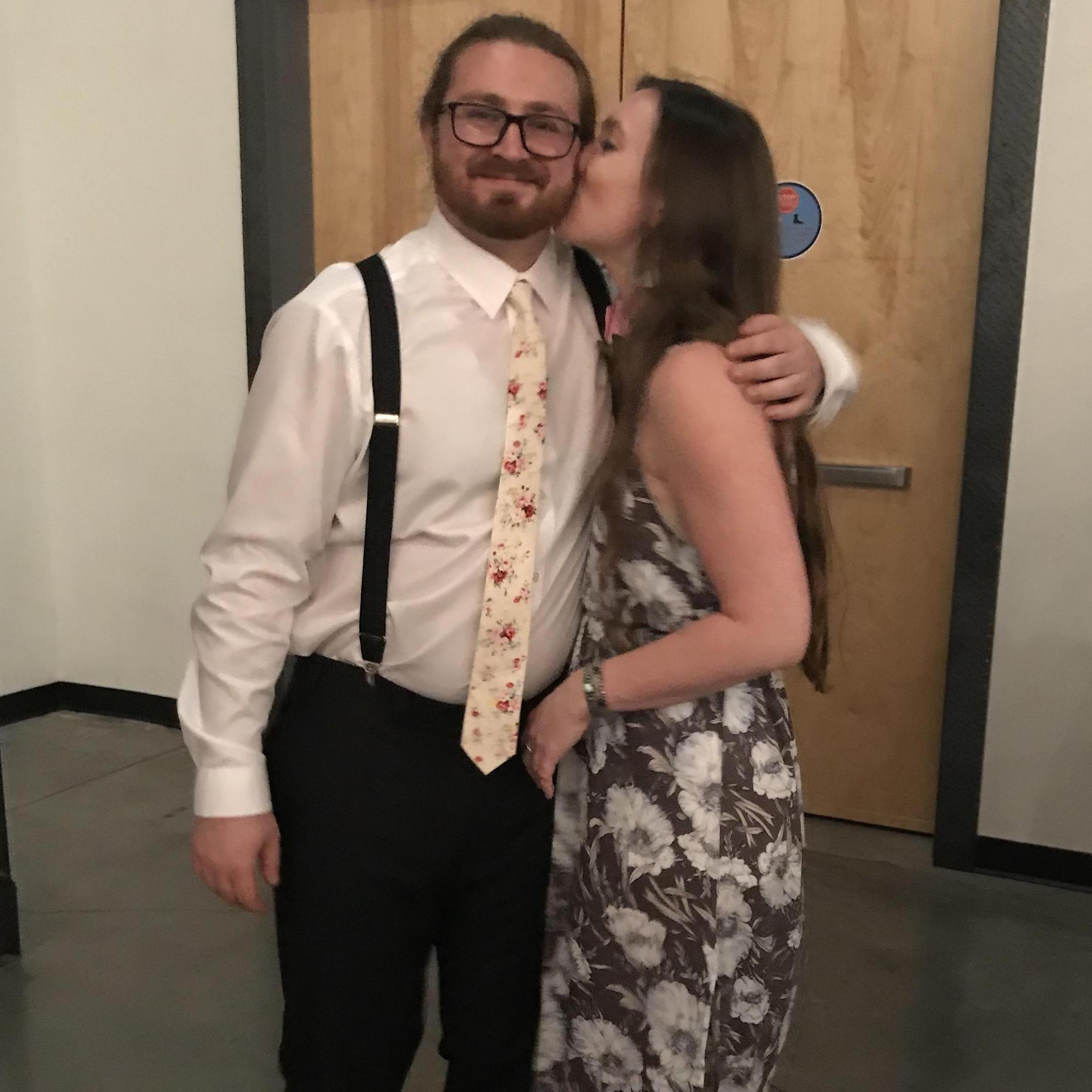 All dressed up at our friend's wedding