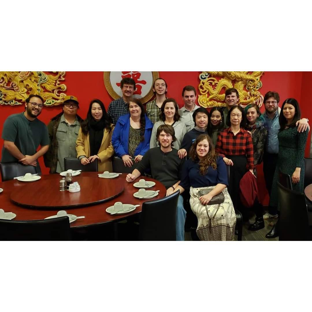 Big group photo of our goodbye and engagement announcement dim sum gathering with family and the DC crew! December 2019