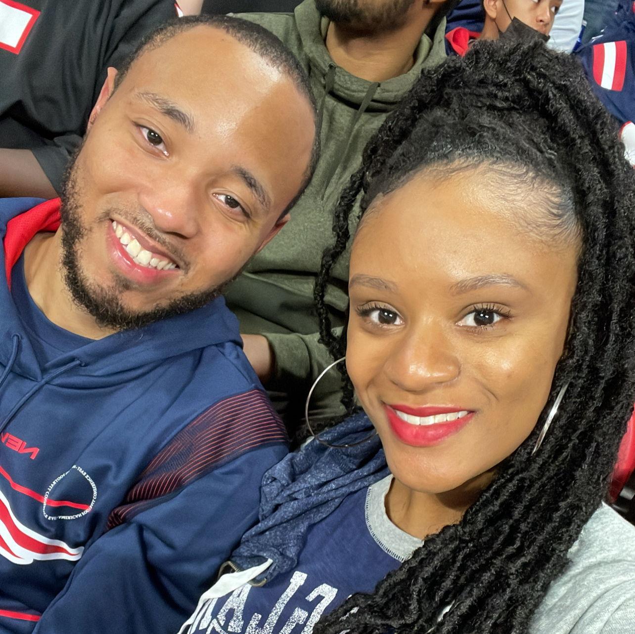 Our first football game in Atlanta...Patriots won!!