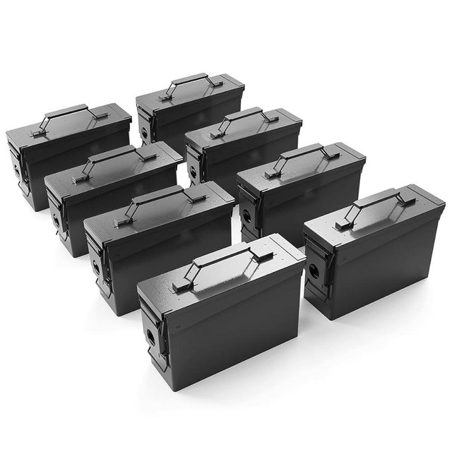 PATRON 30 & 50 Cal Ammo Can Metal Ammo Box Storage Crate Case for Shotgun Bullet Rifle Ammunition Waterproof (Black or Green)