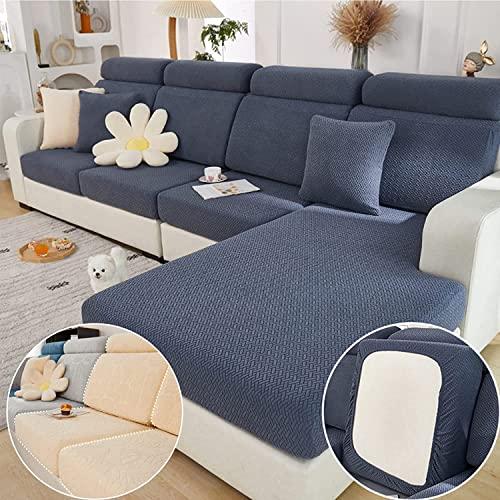 Yoovat Magic Sofa Covers Magic Sofa Couch Covers 2023 New Wear-Resistant Universal Sofa Cover Stretch for Sectional Slipcovers (Texture-Dark Gray,Large Single Seat Cover)