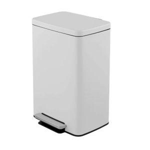 White Rectangle Metal Household Trash Can for Kitchen