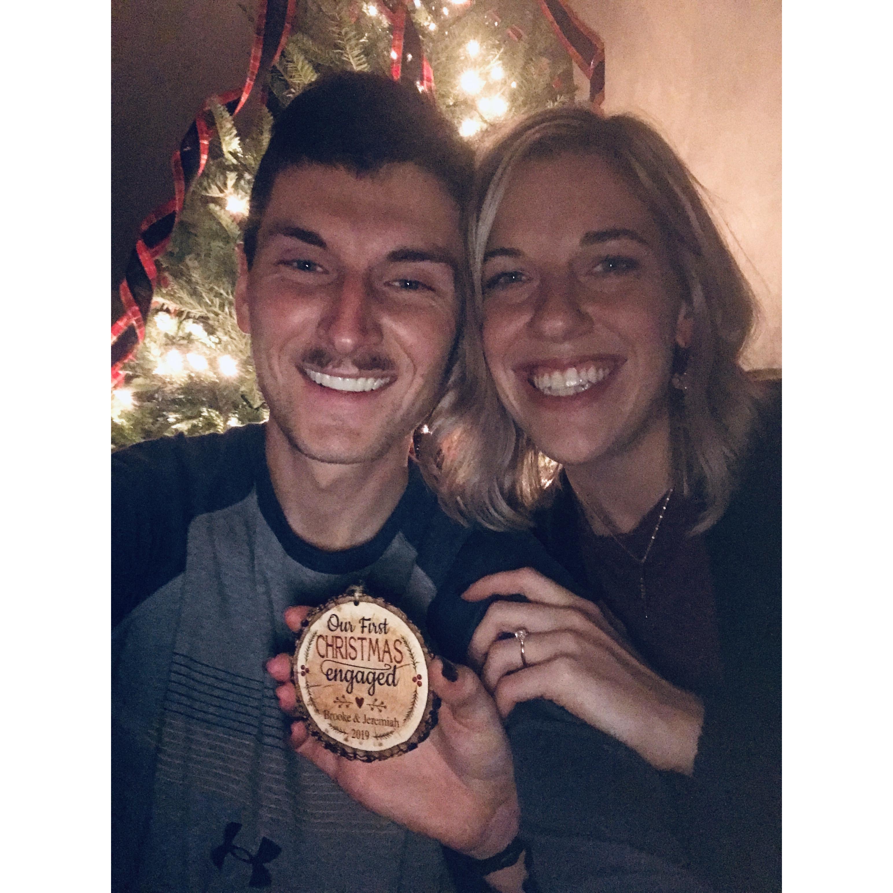 This was the night of our engagement after Jeremiah proposed at a Christmas Tree Farm.