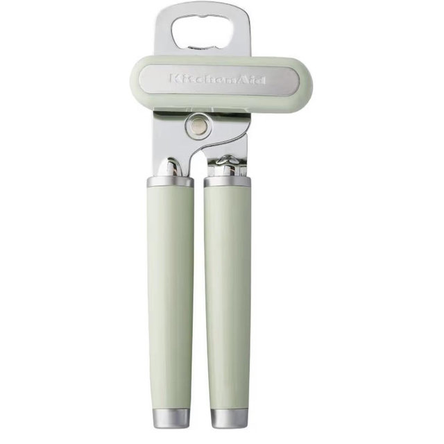 KitchenAid Classic Multifunction Can Opener and Bottle Opener Easy to Use, Razor Sharp Stainless Steel Cutting Wheel, Soft Ergonomic Handles, Pistachio