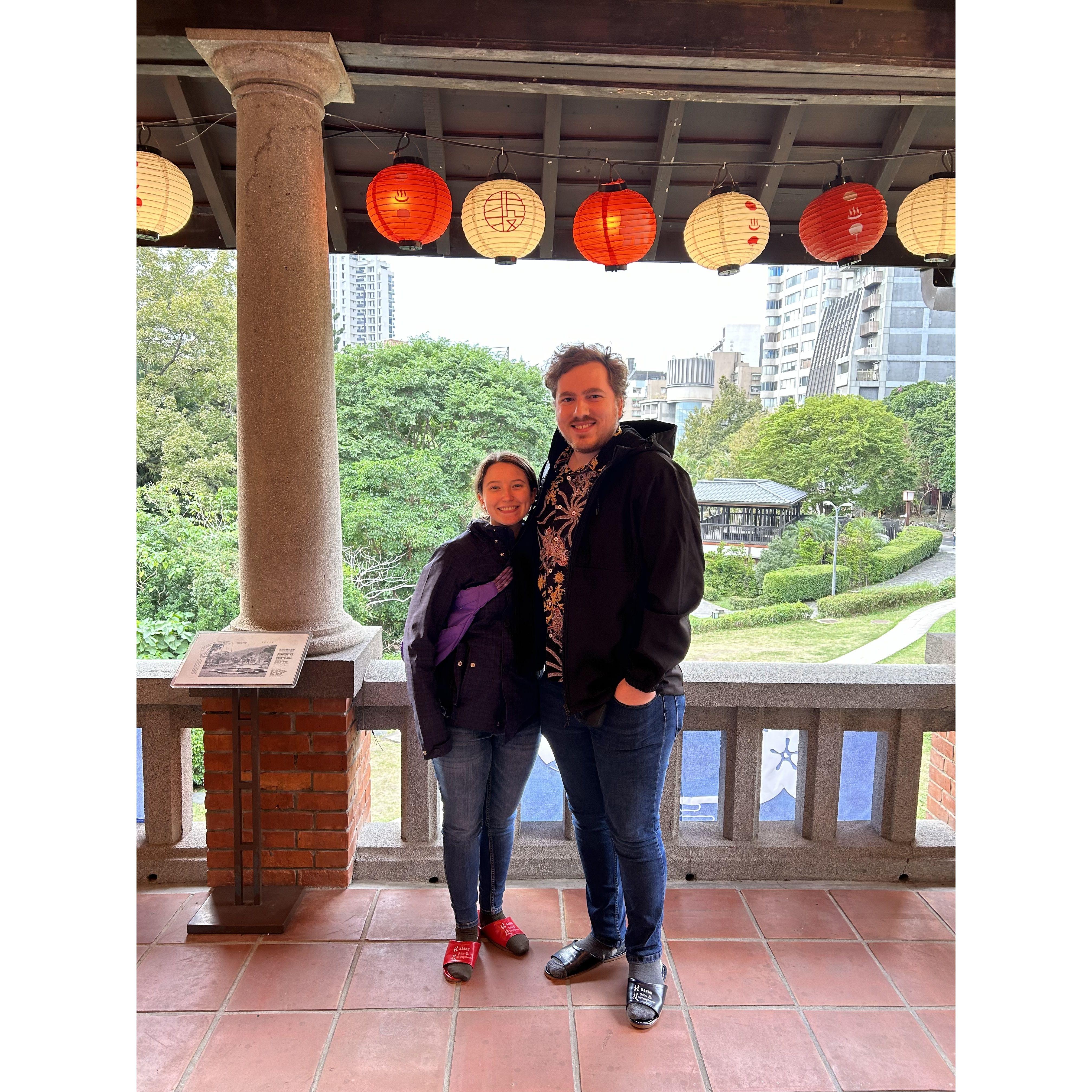 Laura and Hyrum at the Beitou Hotspring Museum in Taipei, Taiwan