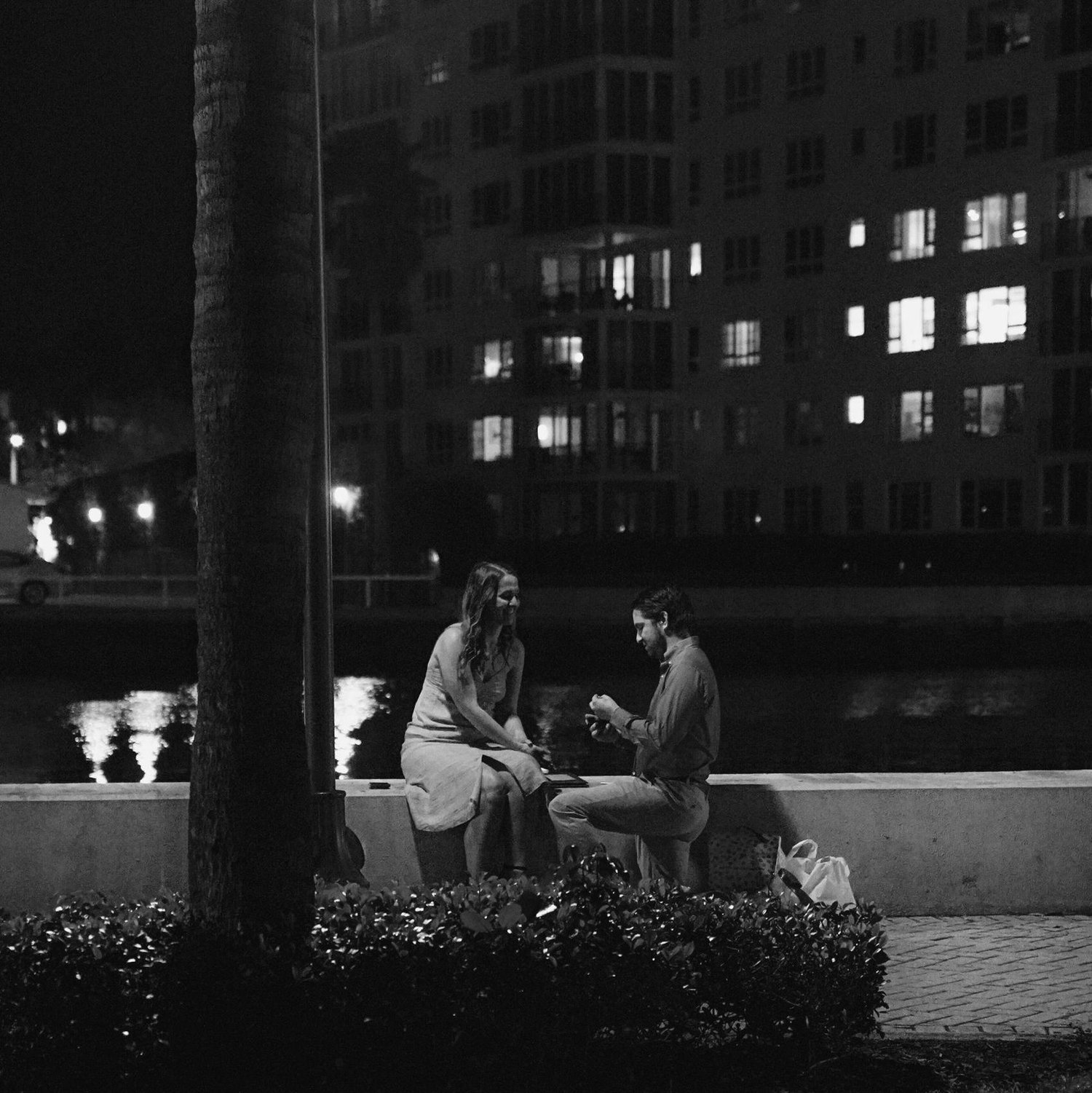 The night we got engaged at Veteran's Park in Delray.