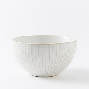 Textured Bowls (Set of 4) - White (Lines)