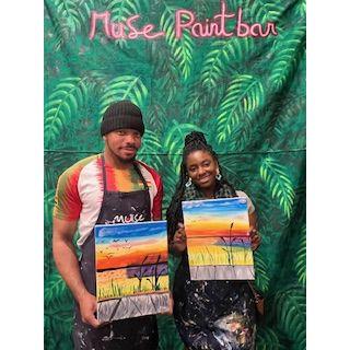 Our first paint and sip outing. Jamie kept me laughing the enter time