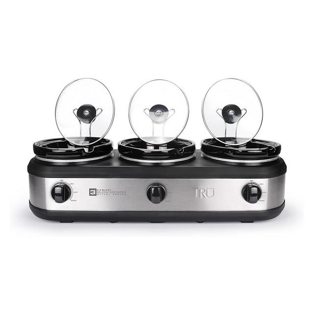 TRU Triple Buffet Server, Three 2-1/2-Quart Removable Inserts