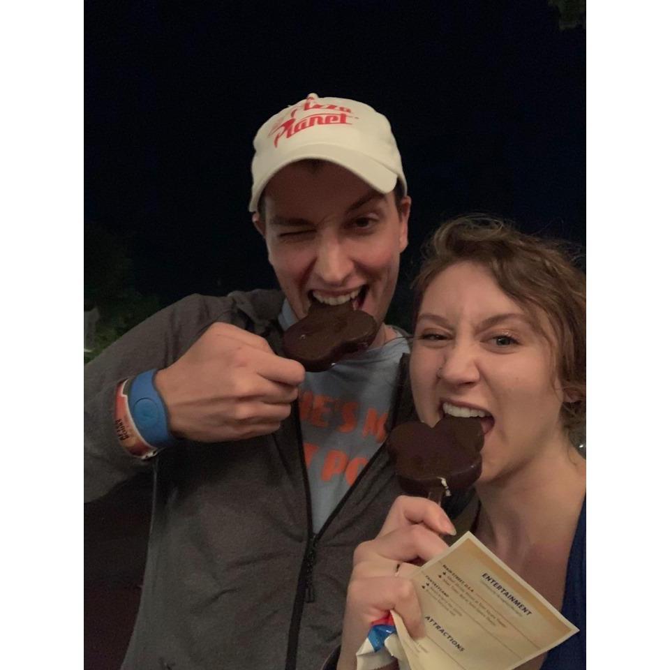 Micah had always wanted to eat a Mickey Mouse shaped ice cream and what better way to eat it and share the experience with the love of his life?