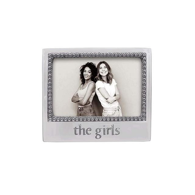MARIPOSA Engraved Statements The Girls Beaded 4x6 Picture Frame, 4x6 inch, Silver