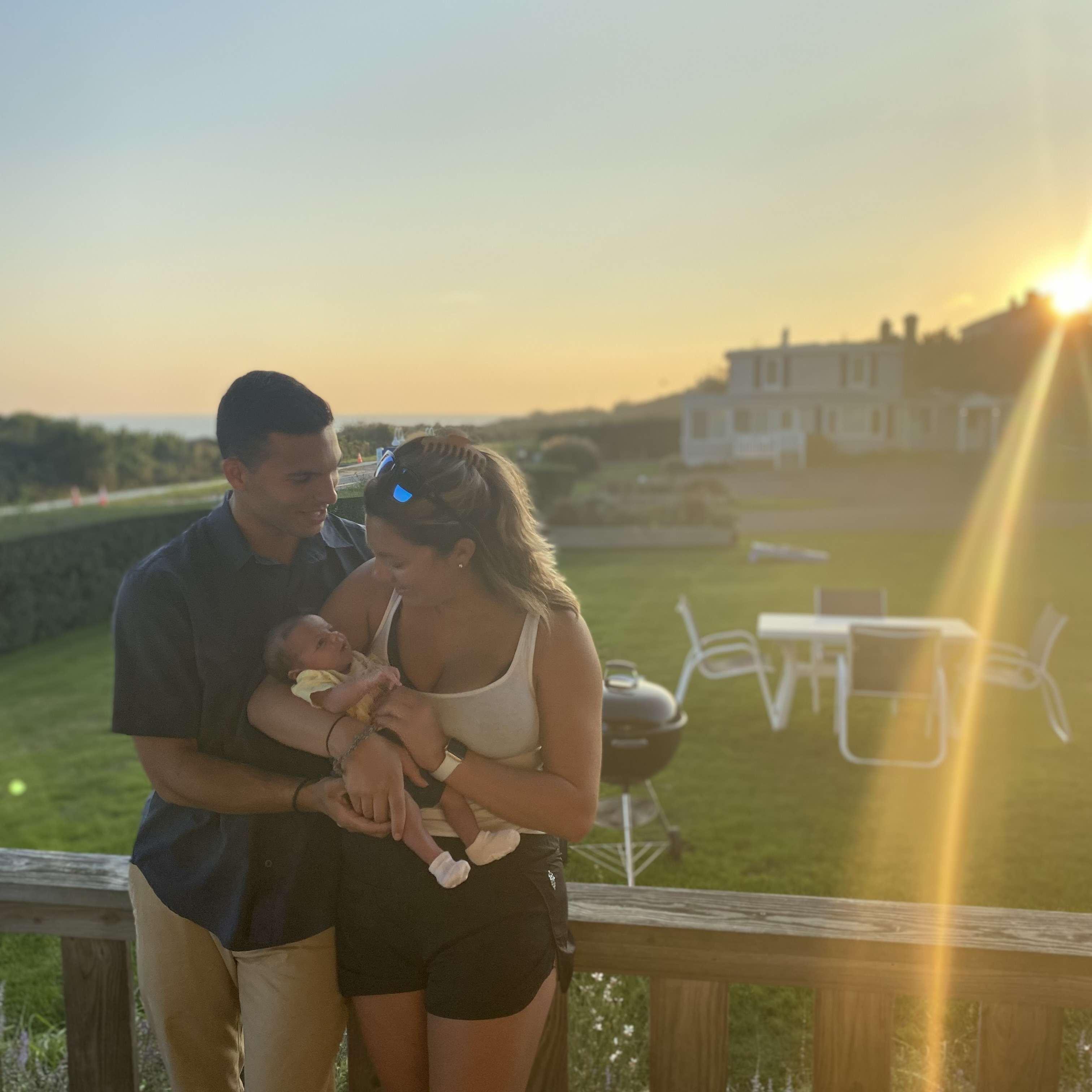 Baby Jackie's first time in Montauk at 2 weeks old!