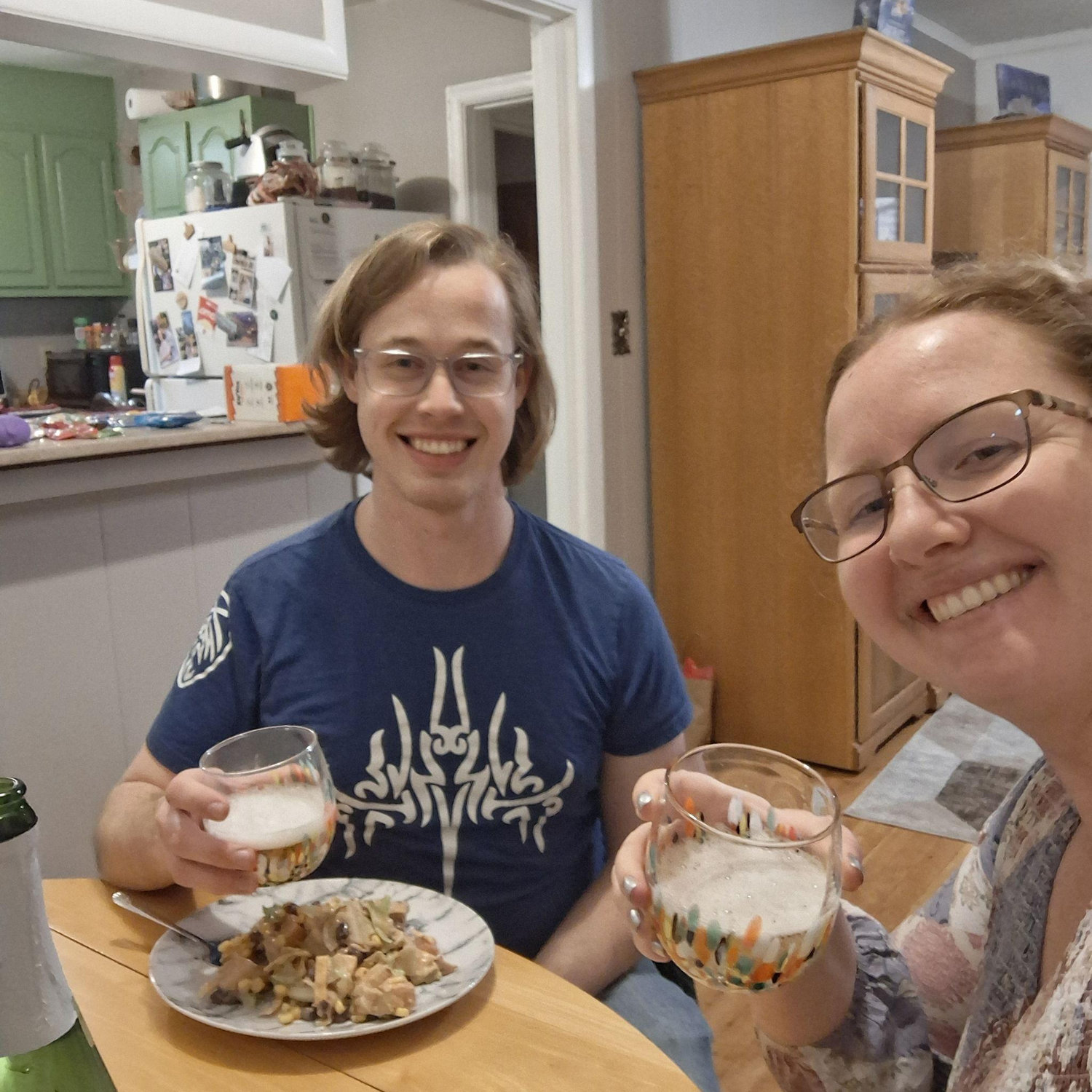 Celebrating announcing our engagement to our families.