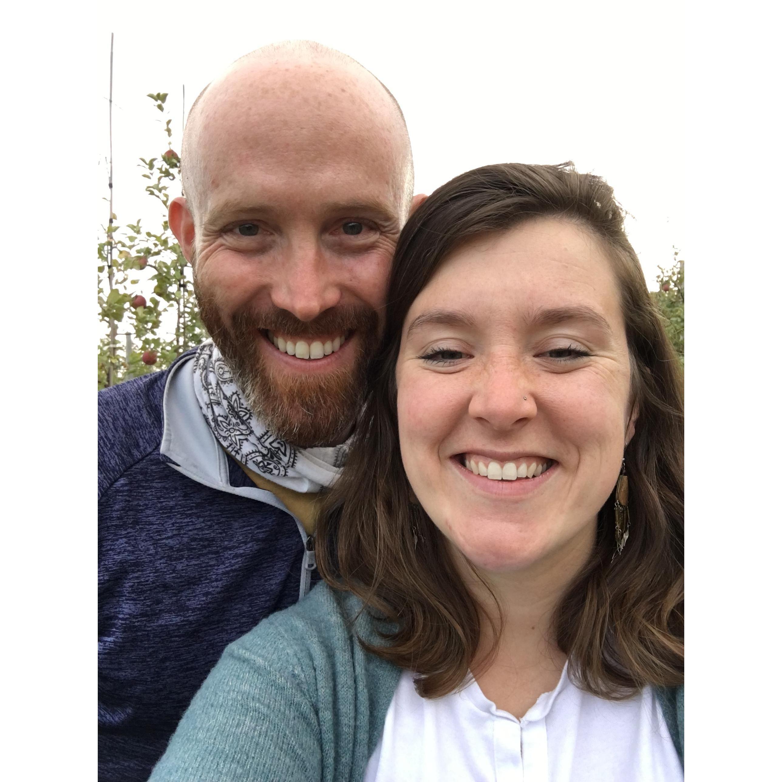 Apple picking on our first "date."