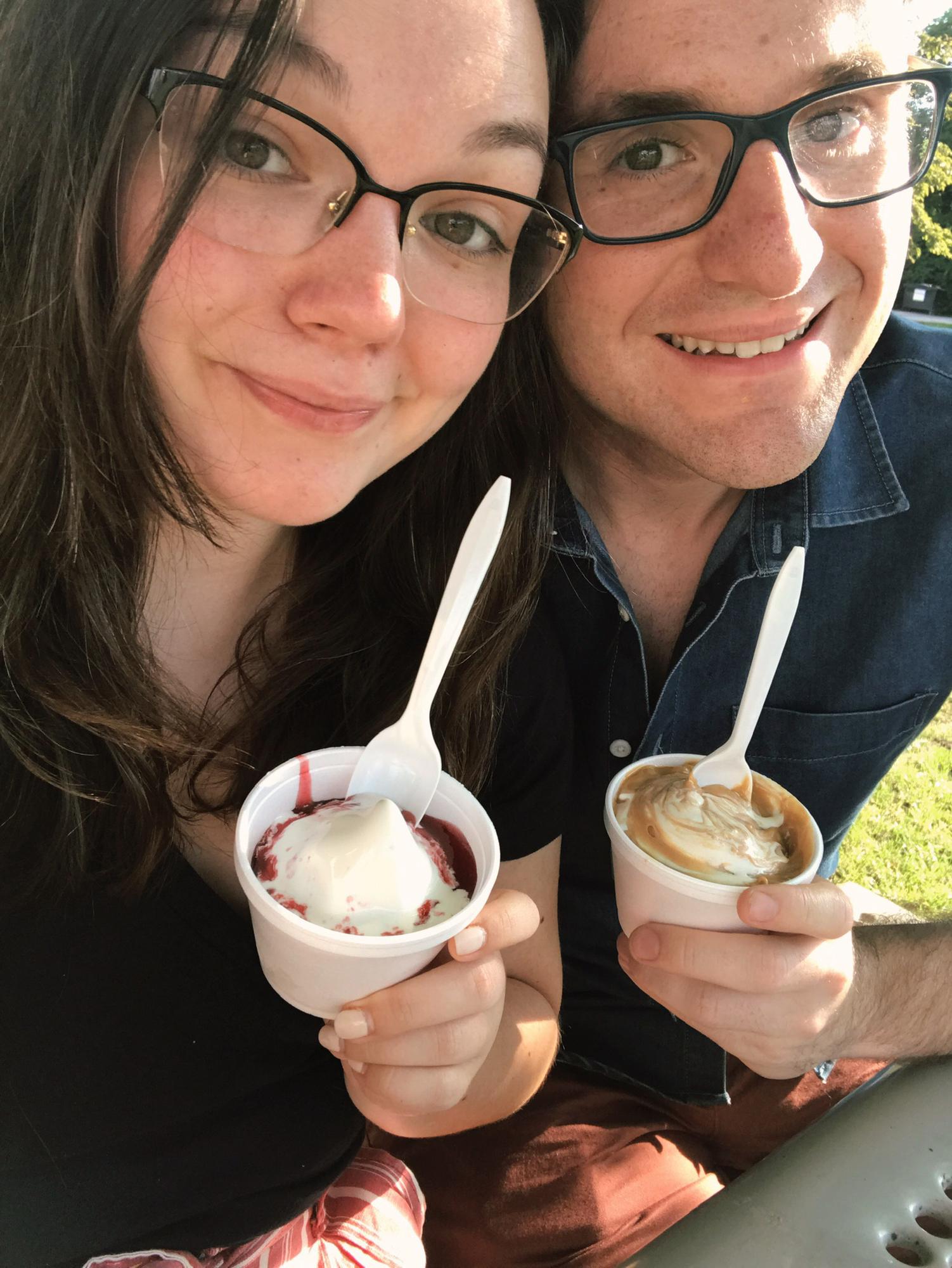The couple loves sweets, especially ice cream!