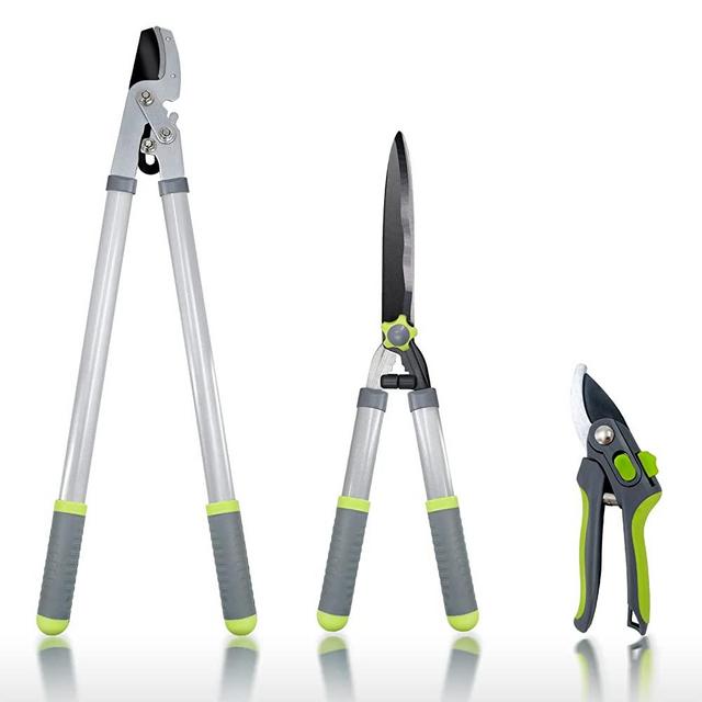 Altdorff Loppers and Pruners Heavy Duty, Professional Hedge Clippers Set, Combo Pruning Shears Gardening Tools, Tree & Shrub Care Kit