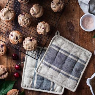 Handloom Stripe Pot Holder, Set of 2