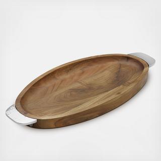 Hammersmith Wooden Oval Platter with Metal Handles