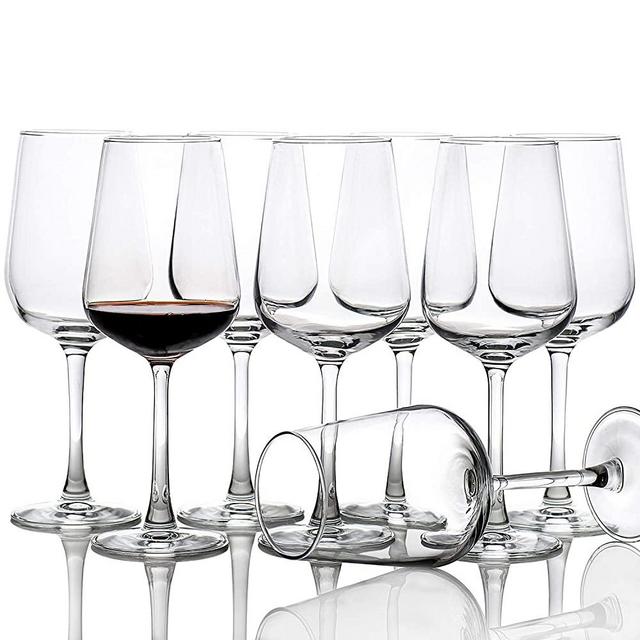 CZUMJJ Red Wine Glasses Set of 8, Clear Wine Glasses, Durable, Apply to Party, Gifts, Wedding Glassware - 15-Ounce