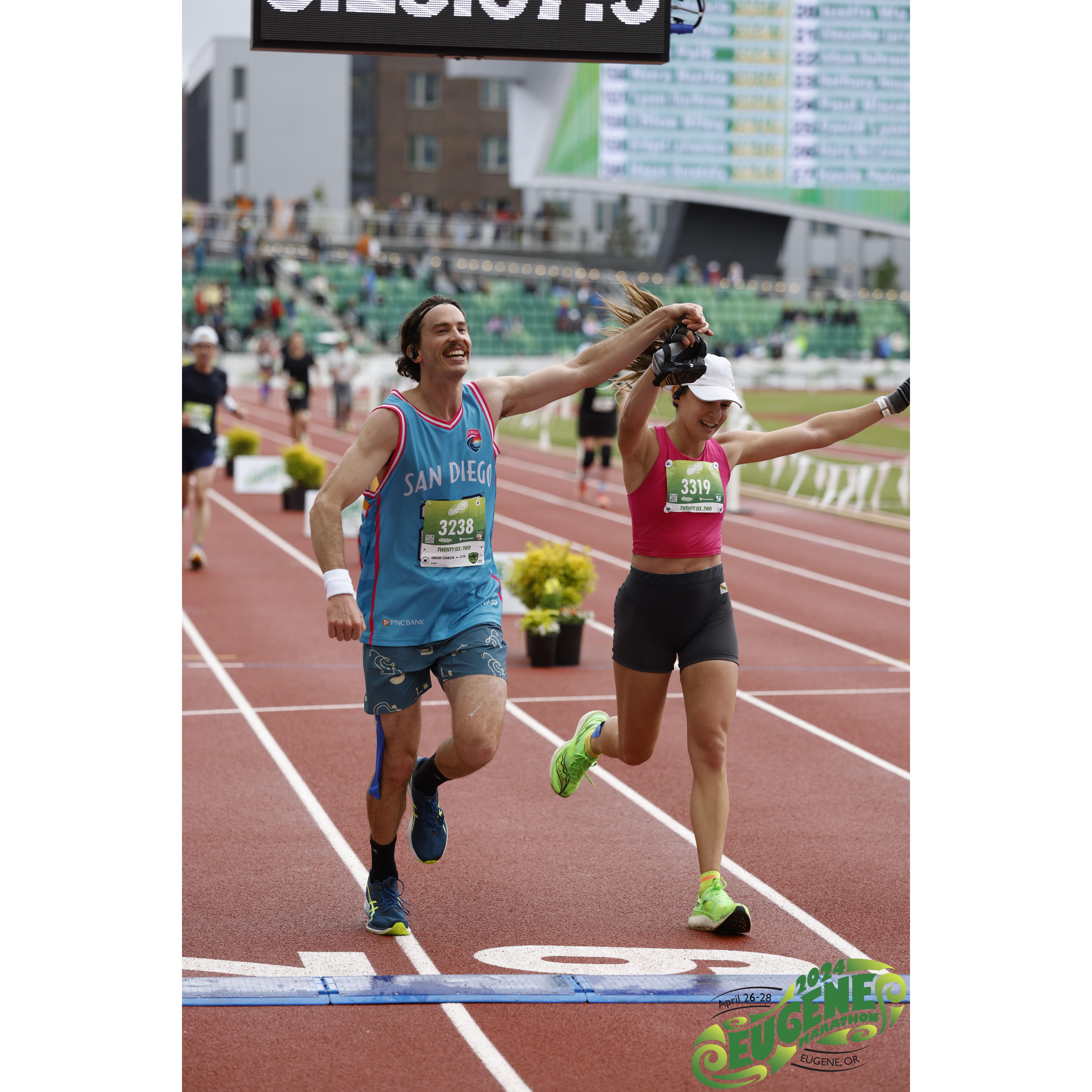 Louis decided to join Marisa in her craziness by training for and running the Eugene Marathon!