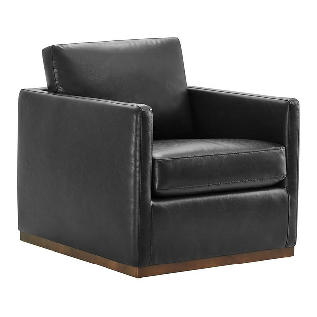 CHITA Swivel Accent Chair, FSC Certified Mid Century Modern Arm Chair for Living Room and Bedroom, Fully Assembled, Black