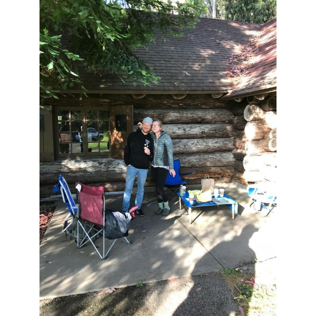 a glamorous pre-securing-our-venue photo. S/O to JEB for coming through with the glamping setup while we waited!!