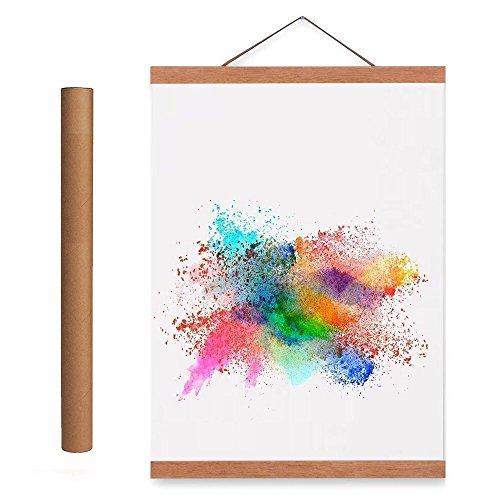 Benjia 12x16 12x18 12x24 Poster Frame, Magnetic Light Wood Frame Hanger for Photo Picutre Canvas Artwork Art Print Wall Hanging (1 Pack, 12")