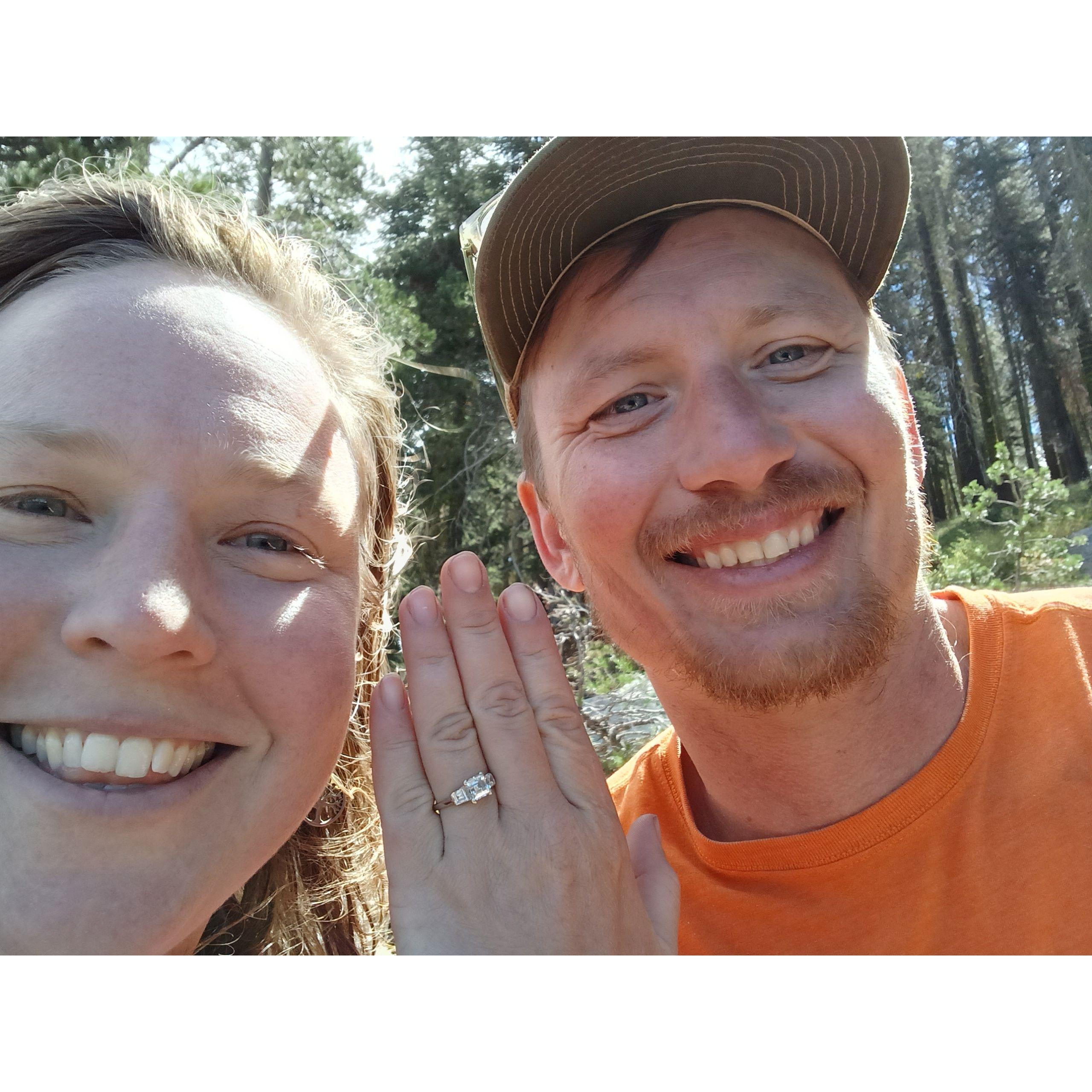 On the shores of Lake Alpine right after Rhys proposed to Kristin