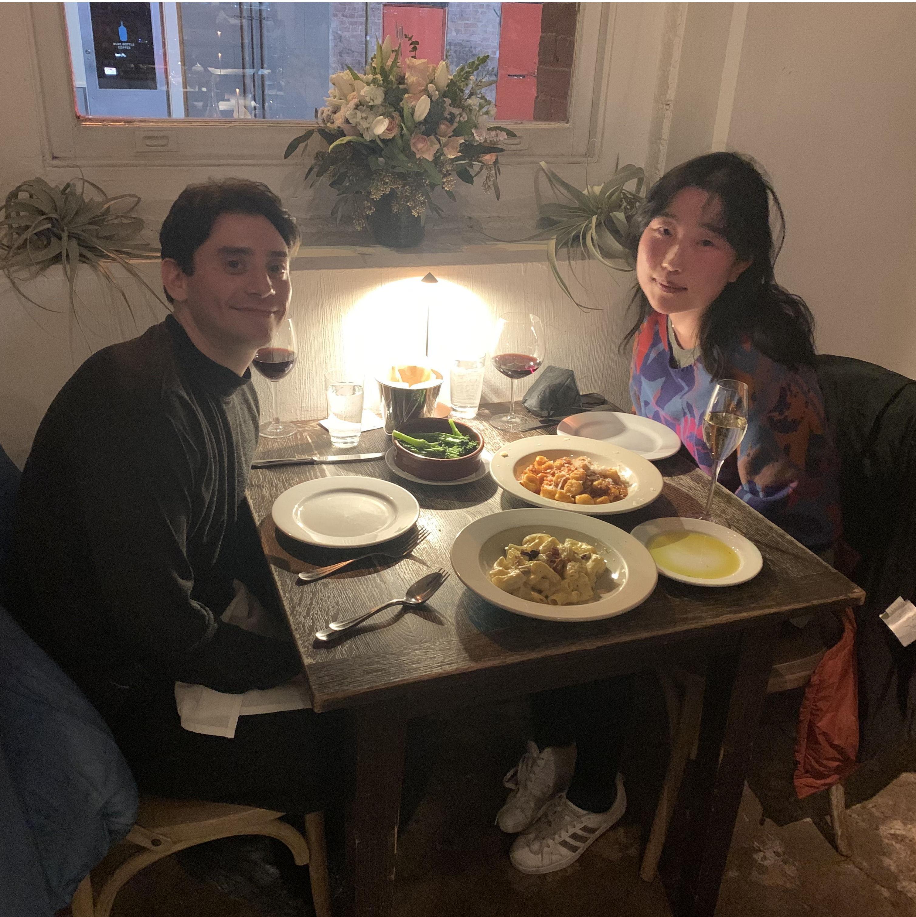 Post-engagement dinner in San Francisco